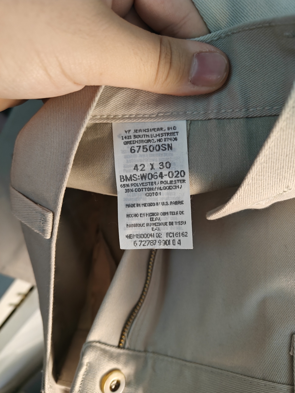 NWT Vintage Rustler Men’s Double Pleated Khaki Chinos in Light Beige - Picture 4 of 6